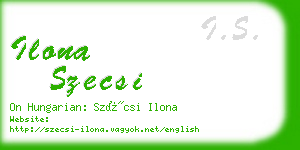 ilona szecsi business card